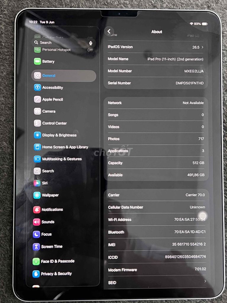 Apple iPad Pro 2020 11 inch 512GB 4G. Mua bán Máy tính bảng tại Quận Tân Bình Tp Hồ Chí Minh được đăng bởi Nhựt Nguyễn hình 1