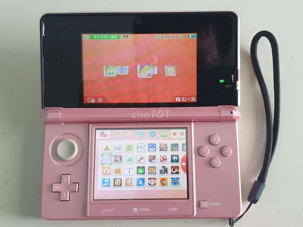 O3ds màu hồng nam tính thẻ 32gb