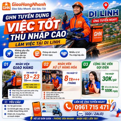 GẤP !!! TÌM THÊM NHÂN SỰ TẠI DI LINH