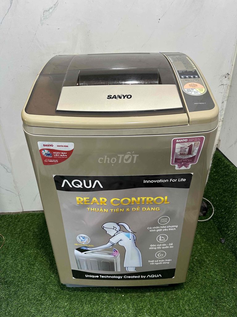 Máy giặt Aqua Sanyo 8kg Vàng đồng. Mua bán Máy giặt tại Quận Hải Châu Đà Nẵng được đăng bởi Duy bảo hình 1