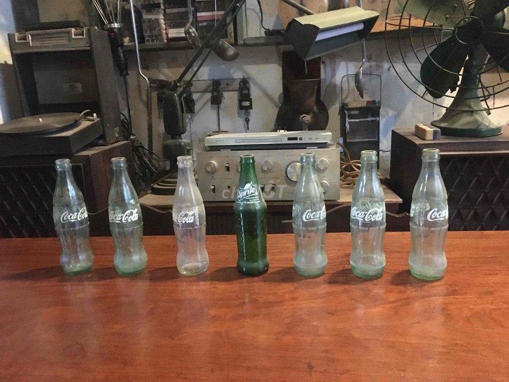 7 Chai thủy tinh Coca Cola decor qxa