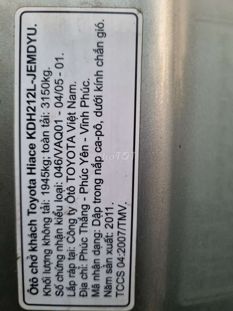 TOYOTA HIACE AMBULANCE 2011 DẦU. Mua bán Ô tô tại Quận 12 Tp Hồ Chí Minh được đăng bởi trung hình 10