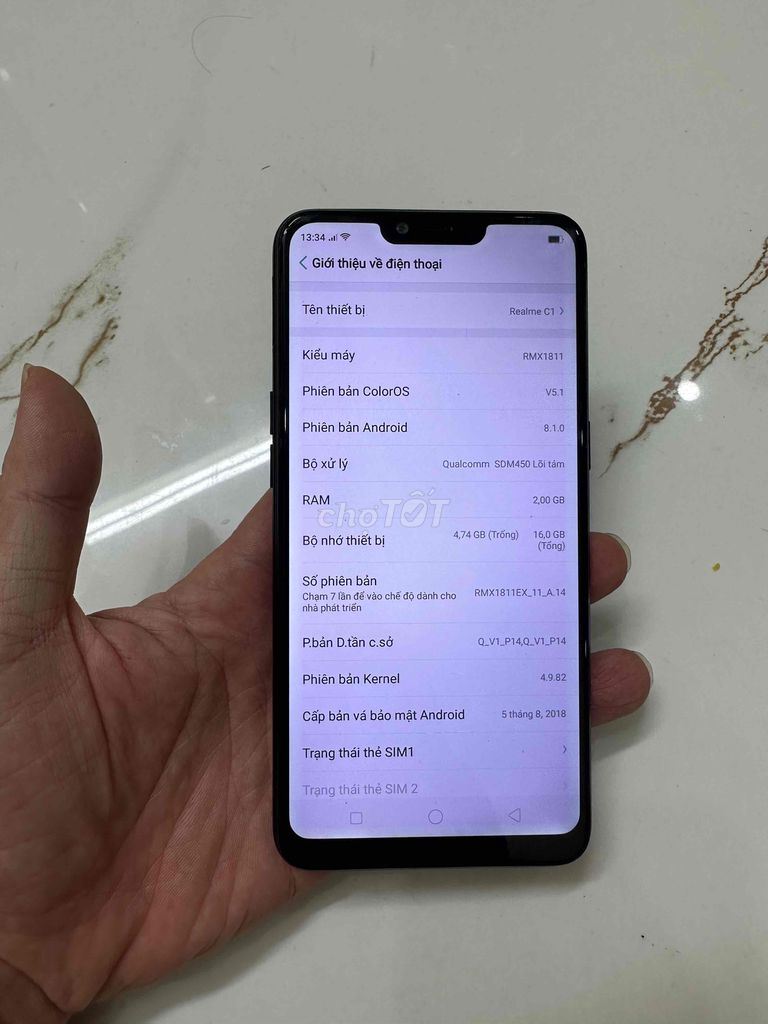 Bán Realme C1 zin cũ. Mua bán Điện thoại tại Quận Hà Đông Hà Nội được đăng bởi Mạnh Mobile hình 1