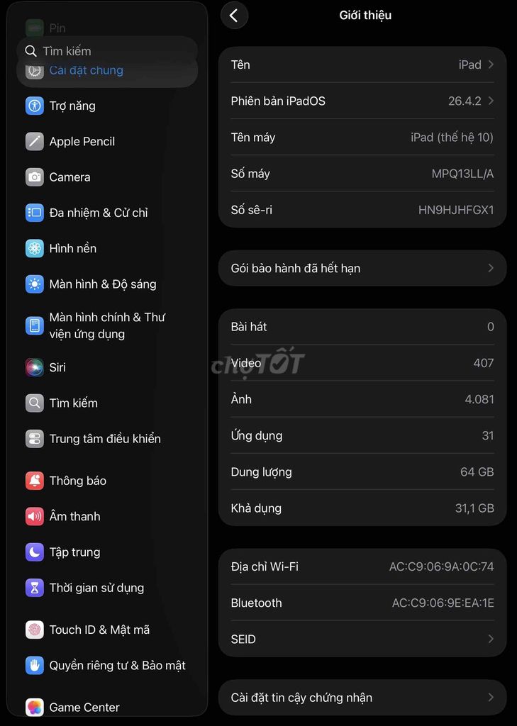 Apple iPad Gen 10 64GB Xanh Đã sử dụng. Mua bán Máy tính bảng tại Quận Bình Tân Tp Hồ Chí Minh được đăng bởi Đức Anh hình 1