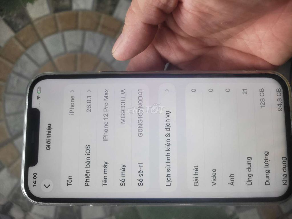 Apple iPhone 12 Pro Max 128GB Tím. Mua bán Điện thoại tại Quận Hai Bà Trưng Hà Nội được đăng bởi shin hình 1