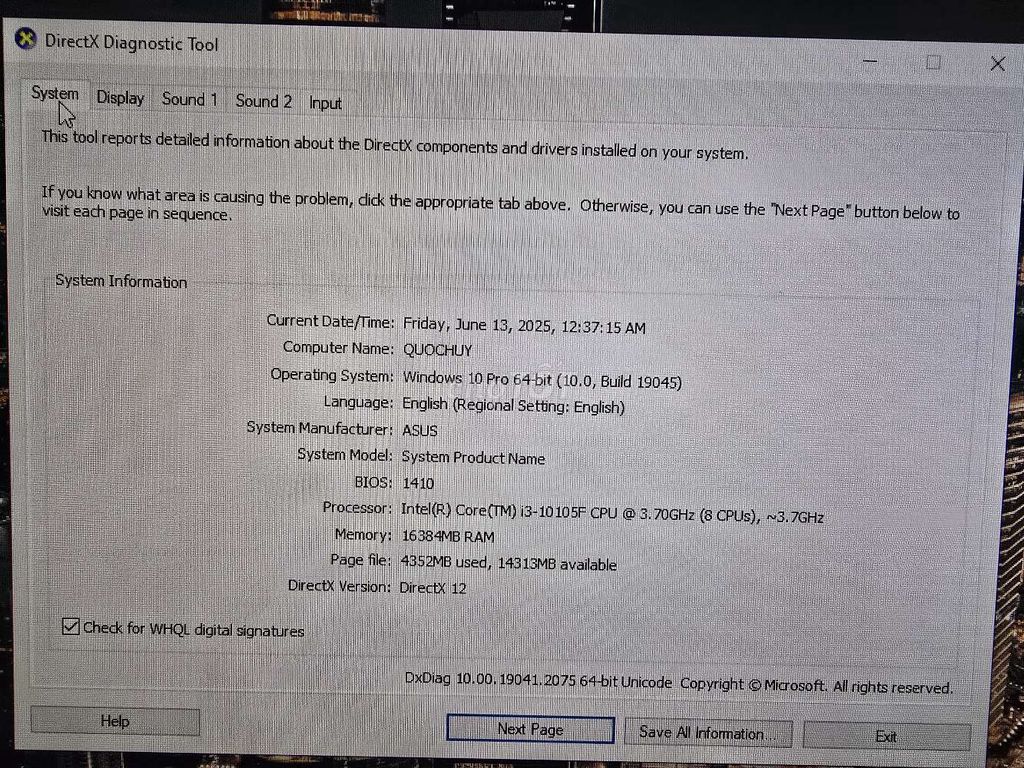 Đỗi máy bán bộ i3 10105f / Gtx1660