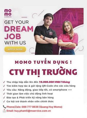 Momo Tuyển Dụng CTV Sale Kv Hồ Chí Minh Bình Dương