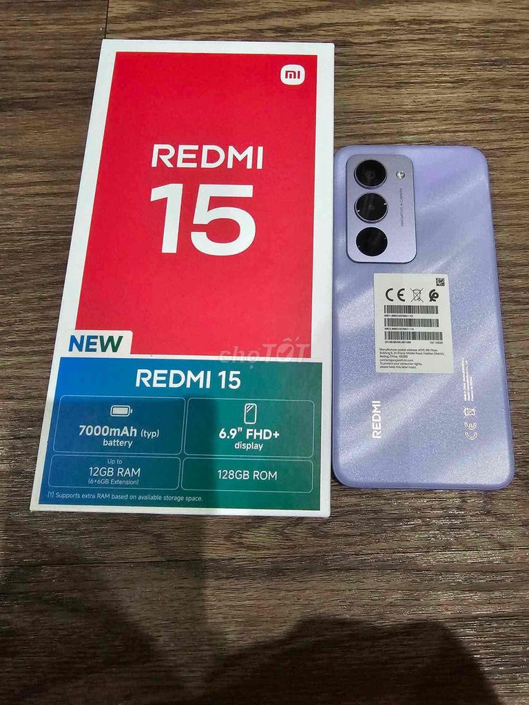 Xiaomi Redmi 15 128GB Tím. Mua bán Điện thoại tại Quận Liên Chiểu Đà Nẵng được đăng bởi Vương hình 1