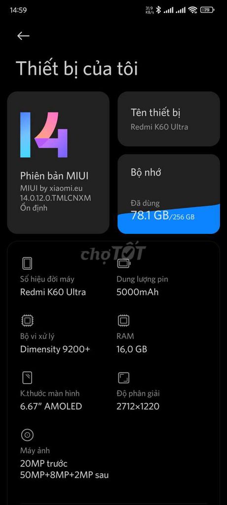 Xiaomi K60 Ultra 256GB Xanh lá. Mua bán Điện thoại tại Quận Gò Vấp Tp Hồ Chí Minh được đăng bởi Thanh hình 1