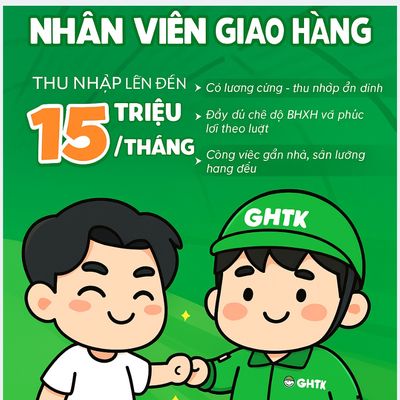 THỐT NỐT TUYỂN SHIPPER GIAO HÀNG