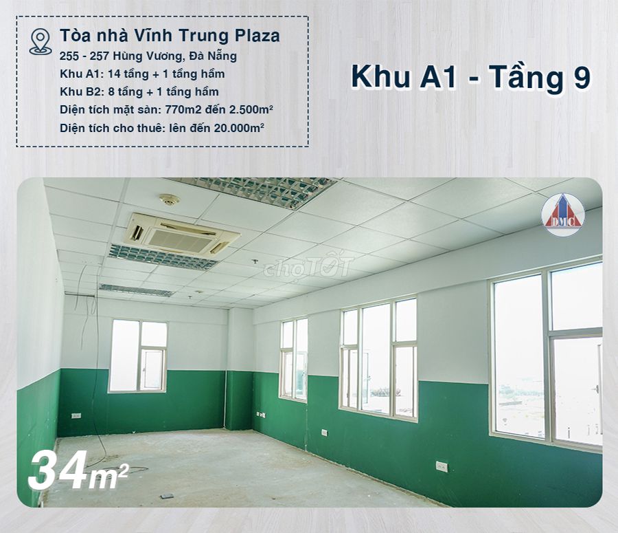 CHO THUÊ VĂN PHÒNG TỪ 25M2 ĐẾN 2200M2 TÒA NHÀ VĨNH TRUNG PLAZA