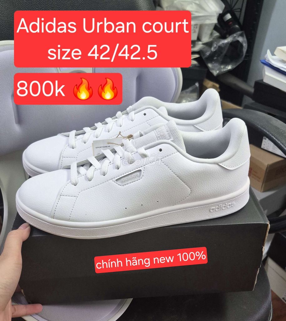 Giày thể thao Adidas Urban Court Trắng 42/42.5. Mua bán Giày dép tại Huyện Thanh Trì Hà Nội được đăng bởi Hằng Nguyễn hình 1