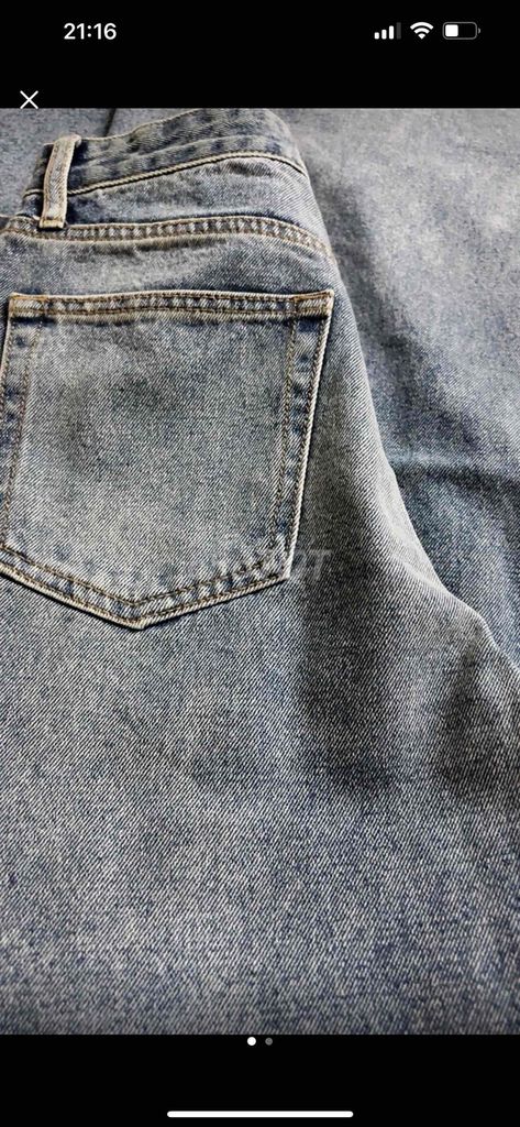 TheBlueTshirt - Quần jeans ống rộng nữ rách tua la