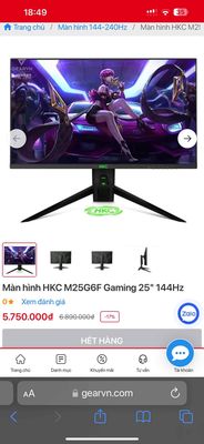 cần bán màn hkc 24in 144hz fullbox còn đẹp