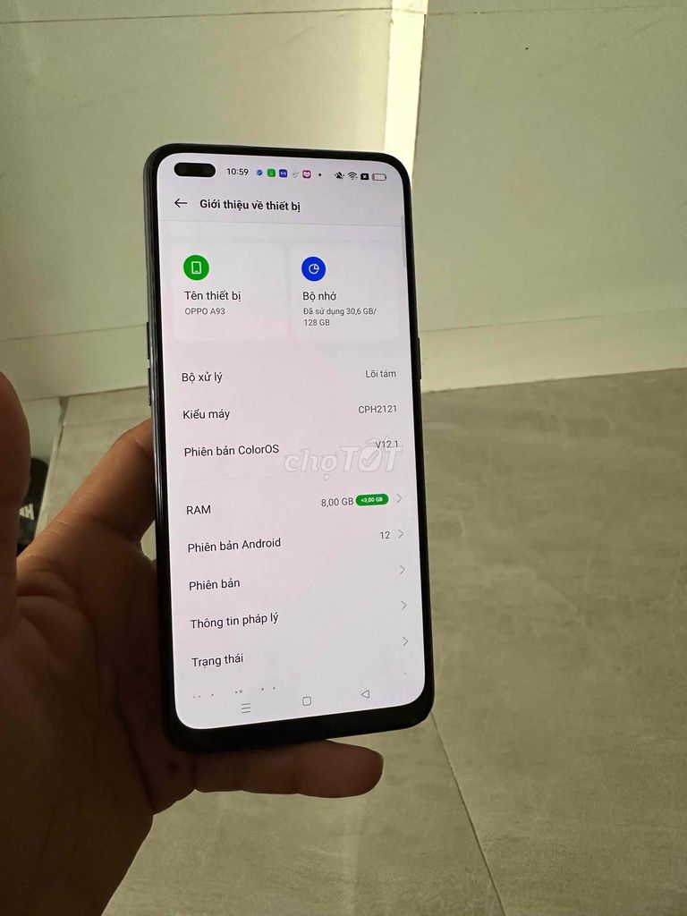 OPPO A93 8GB/128GB Xám. Mua bán Điện thoại tại Quận Cẩm Lệ Đà Nẵng được đăng bởi khanh hình 1