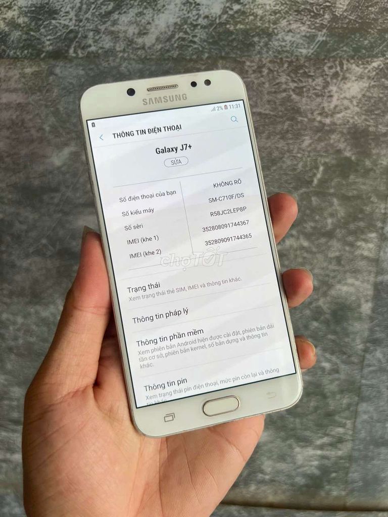 Samsung J7 Plus Ram4/32Gb Full Zin -Màn zin Amoled. Mua bán Điện thoại tại Quận Ninh Kiều Cần Thơ được đăng bởi TP Store hình 2