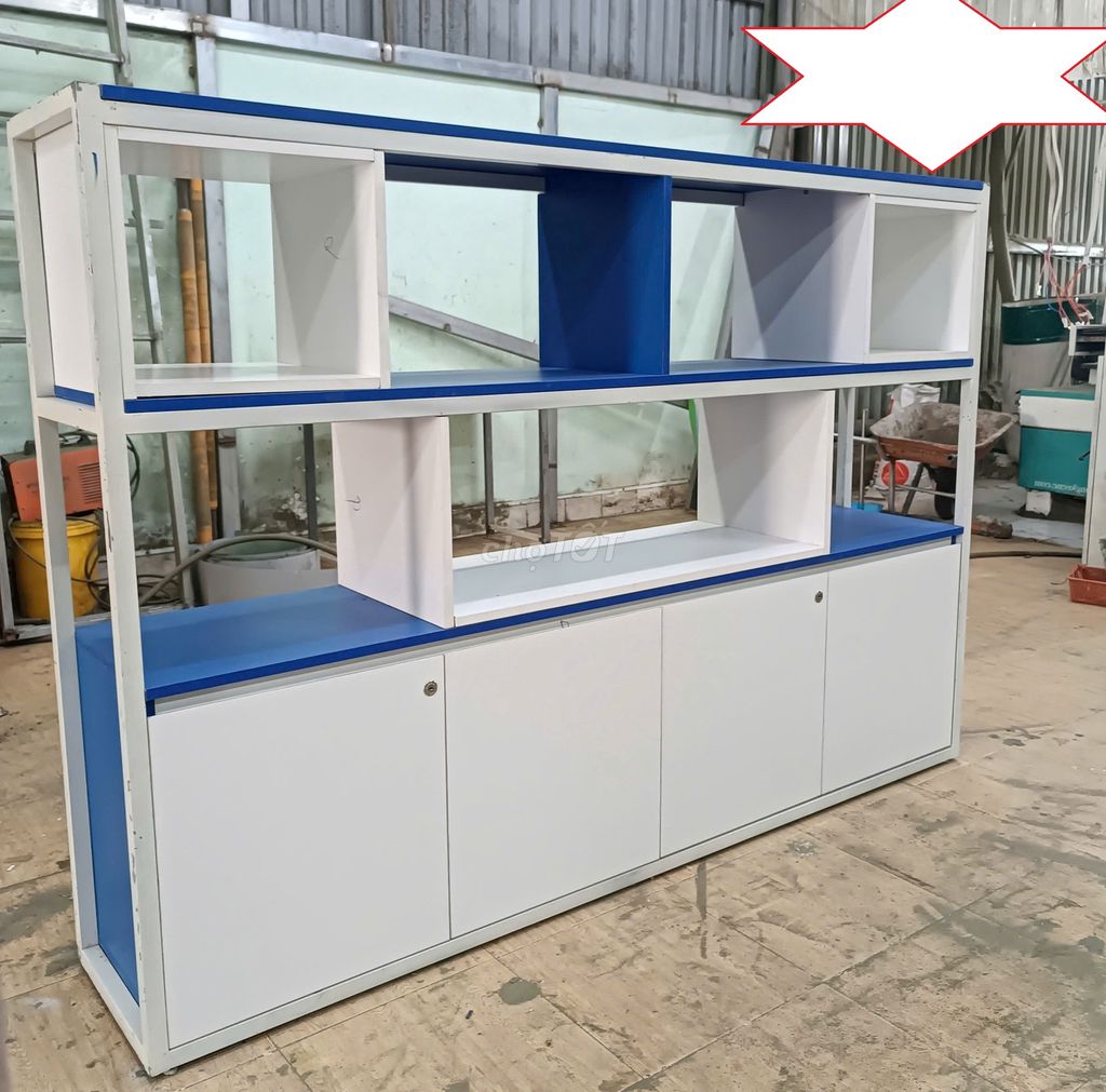 Tủ kệ hồ sơ kim loại Trắng Xanh,tủ kệ sách như mới. Mua bán Tủ, kệ gia đình tại Quận 12 Tp Hồ Chí Minh được đăng bởi Kho Nội thất Cũ Mới Phú Nhàn hình 1