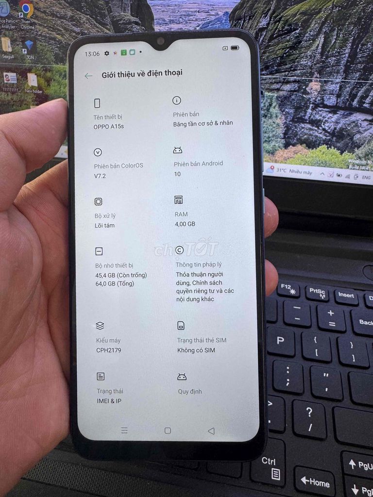 Oppo A15s 64GB Xanh Đã qua sử dụng. Mua bán Điện thoại tại Quận 6 Tp Hồ Chí Minh được đăng bởi QUỐC THIÊN BÁN GÓP 0 ĐỒNG  hình 1