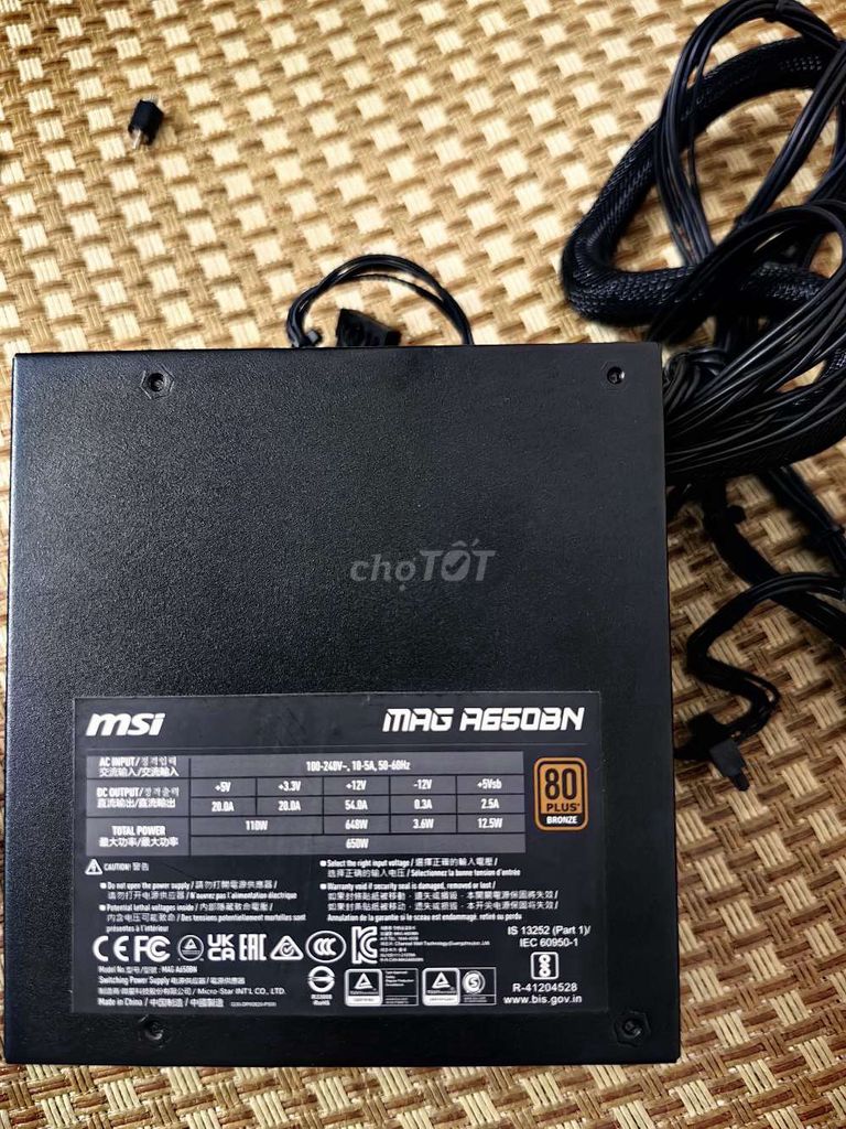 Nguồn MSI MAG A650BN 650W Đen. Mua bán Linh kiện (RAM, Card...) tại Thành phố Huế Thừa Thiên Huế được đăng bởi Hieu hình 1