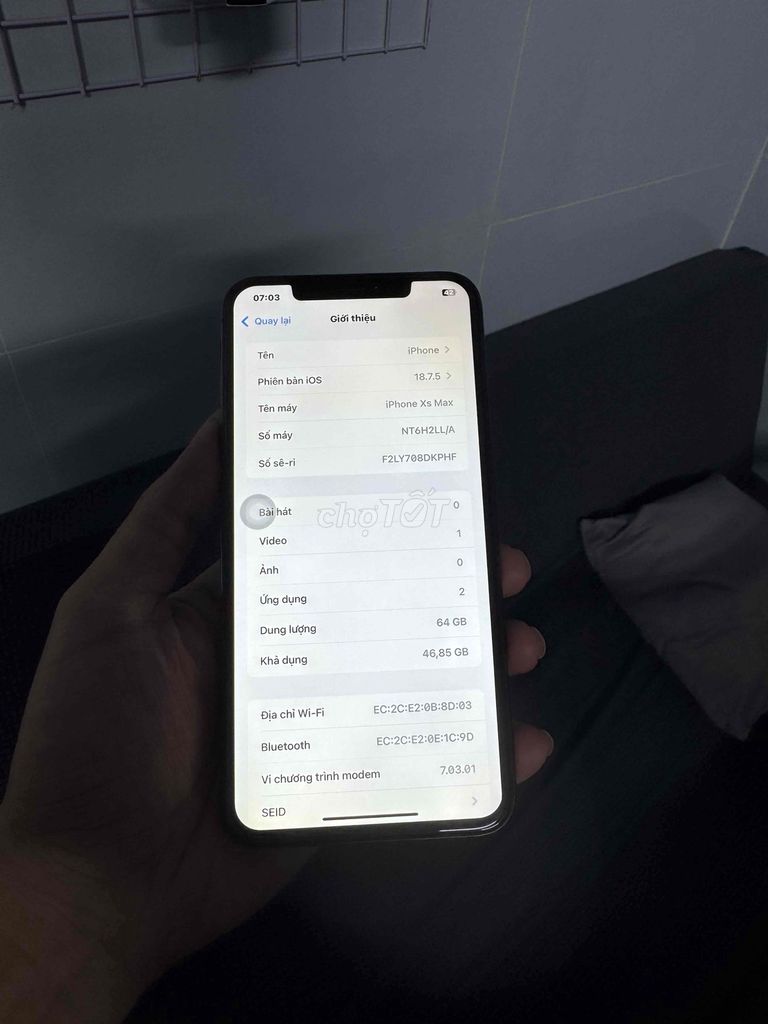 Apple iPhone Xs Max 64GB Đen Đã sử dụng. Mua bán Điện thoại tại Quận Ninh Kiều Cần Thơ được đăng bởi Thổ Địa  hình 1