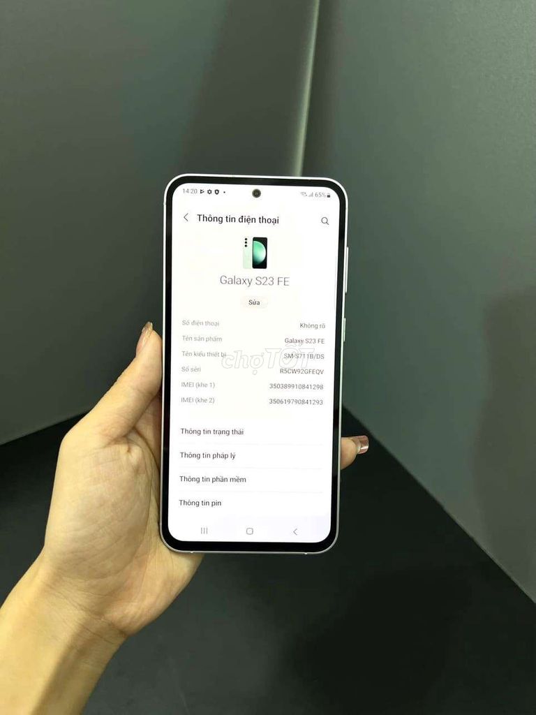 Samsung S23 FE 256GB Xanh lá Hàn Quốc. Mua bán Điện thoại tại Quận Tân Phú Tp Hồ Chí Minh được đăng bởi Mr Tiến hình 1