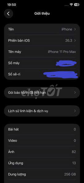 Apple iPhone 11 Pro Max 256GB Xám. Mua bán Điện thoại tại Quận Ô Môn Cần Thơ được đăng bởi chikhang Nguyen hình 1