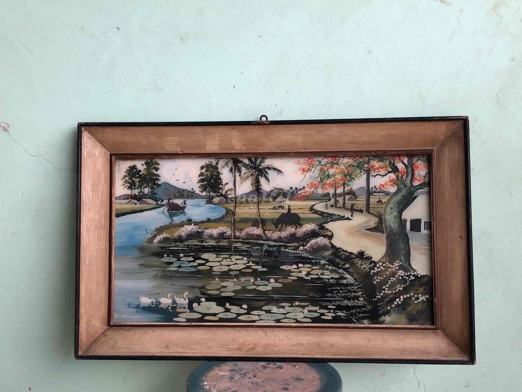 Tranh kính vẽ ngược 50x80 cm. Mua bán Đồ sưu tầm, đồ cổ tại Quận Bình Tân Tp Hồ Chí Minh được đăng bởi Mục đồng dưới phố hình 1