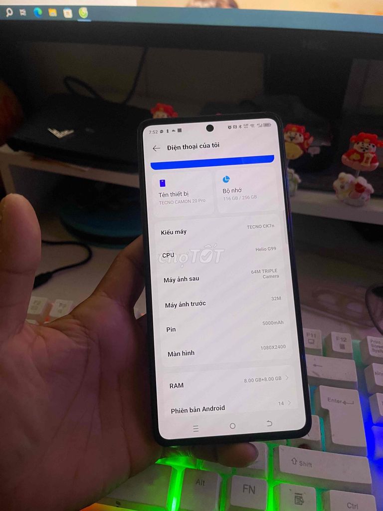 Tecno Camon 20 Pro 256GB Đen. Mua bán Điện thoại tại Huyện Bình Chánh Tp Hồ Chí Minh được đăng bởi Nguyễn Hửu Ngoan hình 1