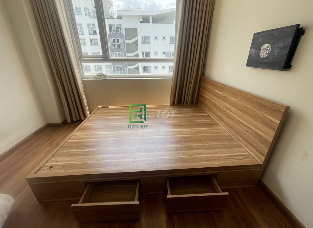 Giường ngủ Gỗ MDF Vân gỗ 120x200cm. Mua bán Giường, chăn ga gối nệm tại Quận Tân Phú Tp Hồ Chí Minh được đăng bởi Nội Thất Quang Hùng TD hình 1