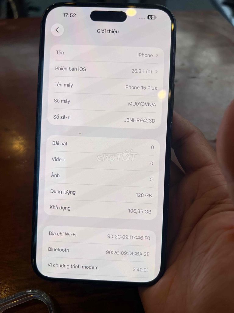 iPhone 15 Plus 128GB Đen bóng qt VN, bán hay gl. Mua bán Điện thoại tại Quận 6 Tp Hồ Chí Minh được đăng bởi Hồng giòn hình 1