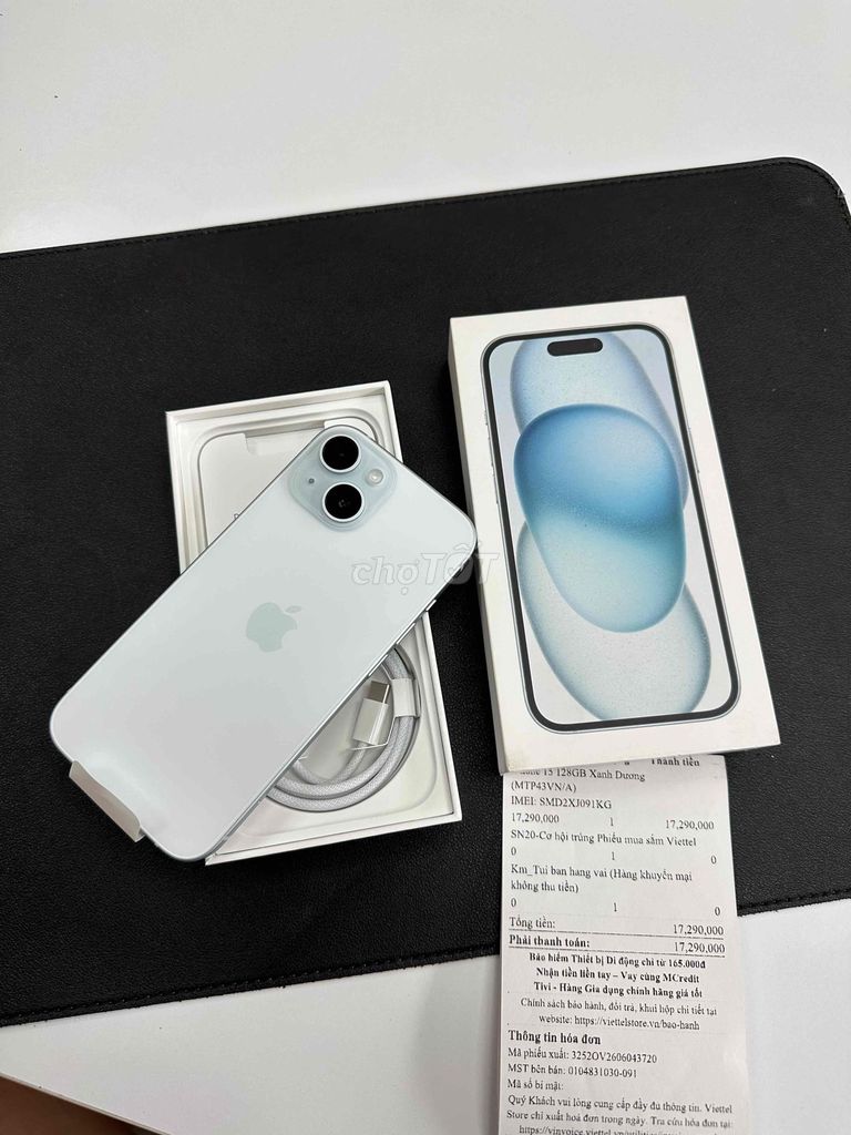 Apple iPhone 15 128GB Xanh Dương Mới 100%. Mua bán Điện thoại tại Thành phố Cà Mau Cà Mau được đăng bởi Duy Thái Apple hình 1