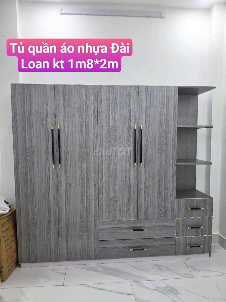 Tủ quần áo nhựa Đài Loan kt 1m80*2m #đủ màu #new