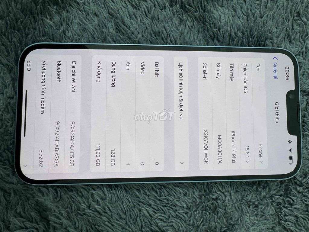 Apple iPhone 14 Plus 128GB Xanh. Mua bán Điện thoại tại Thị xã An Khê Gia Lai được đăng bởi Trọng Nghĩa hình 1