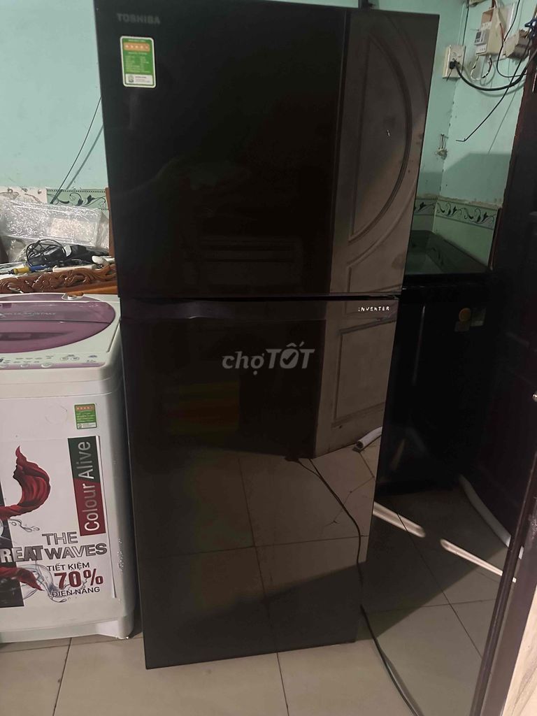 Tủ lạnh Toshiba Inverter 305L Đen Kính. Mua bán Tủ lạnh tại Thành phố Dĩ An Bình Dương được đăng bởi Điện  máy HT hình 1
