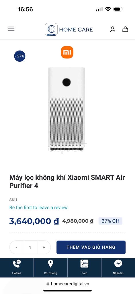 máy lọc không khí xiaomi smart air 4
