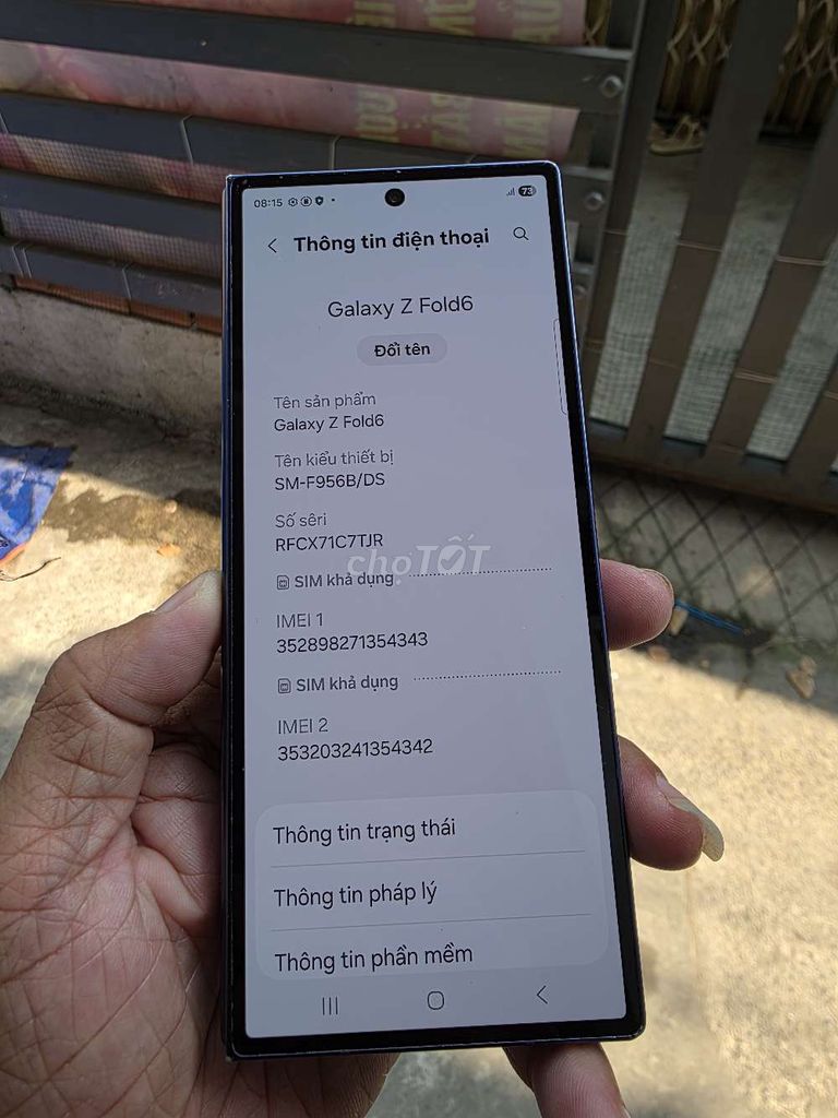 SaGalaxy Z Fold6 256GB VN zin áp xuất . Mua bán Điện thoại tại Quận 8 Tp Hồ Chí Minh được đăng bởi Thiên Hòa mobile  hình 1