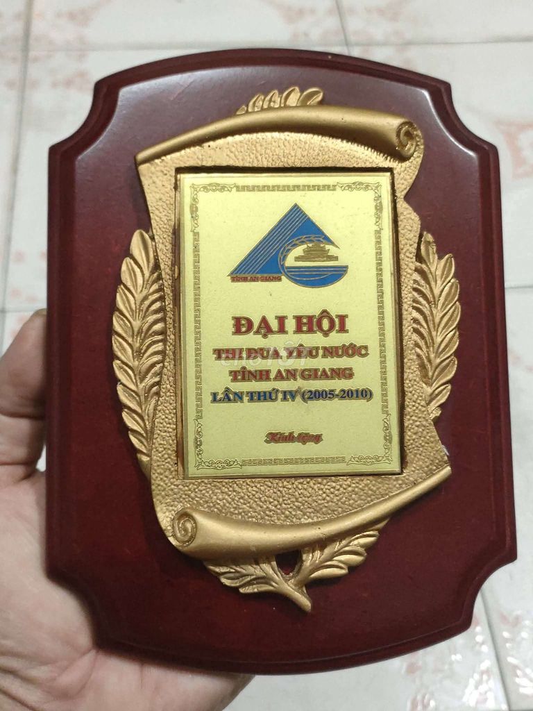 Kỷ niệm chương gỗ nâu đỏ. Mua bán Đồ sưu tầm, đồ cổ tại Thành phố Long Xuyên An Giang được đăng bởi NGUYỄN LONG 217 hình 1