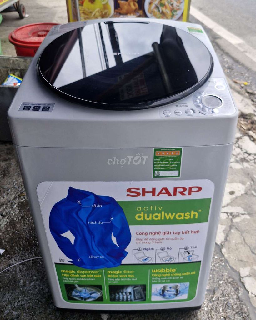 Máy giặt Sharp 8kg 95% date 2021 nguyên zin 100%