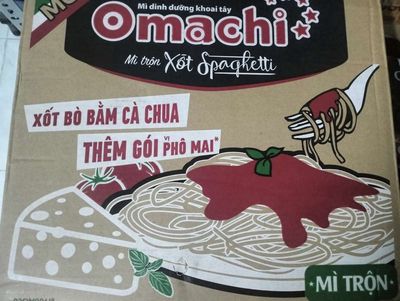Mì Omachi sườn, sốt spaghetti