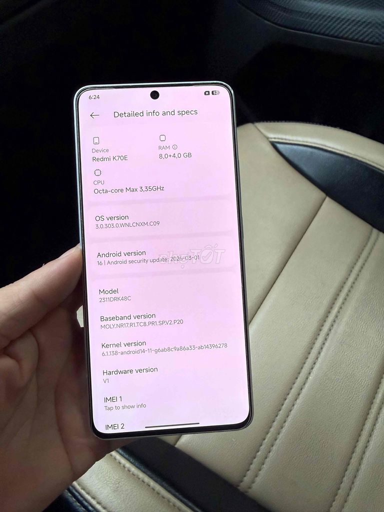 Xiaomi Redmi K70E 8GB Trắng. Mua bán Điện thoại tại Huyện Gia Bình Bắc Ninh được đăng bởi giải trí HLX hình 1