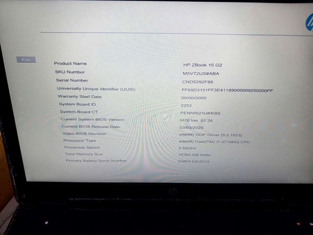 HP ZBook 15 G2 i7-4710MQ 16GB Đen. Mua bán Laptop tại Quận 8 Tp Hồ Chí Minh được đăng bởi Ms Huong hình 1
