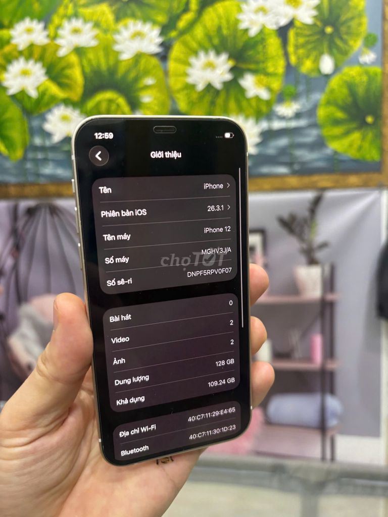 iPhone 12 128GB Trắng Full Zin. Mua bán Điện thoại tại Quận Bắc Từ Liêm Hà Nội được đăng bởi Cửa hàng Bính Táo hình 1
