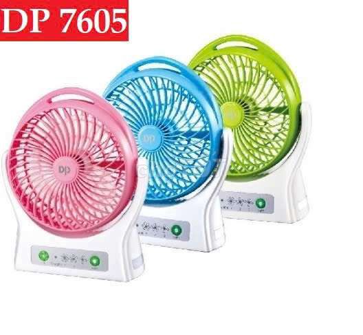 QUẠT SẠC TÍCH ĐIỆN KIÊM ĐÈN LED DP 7605