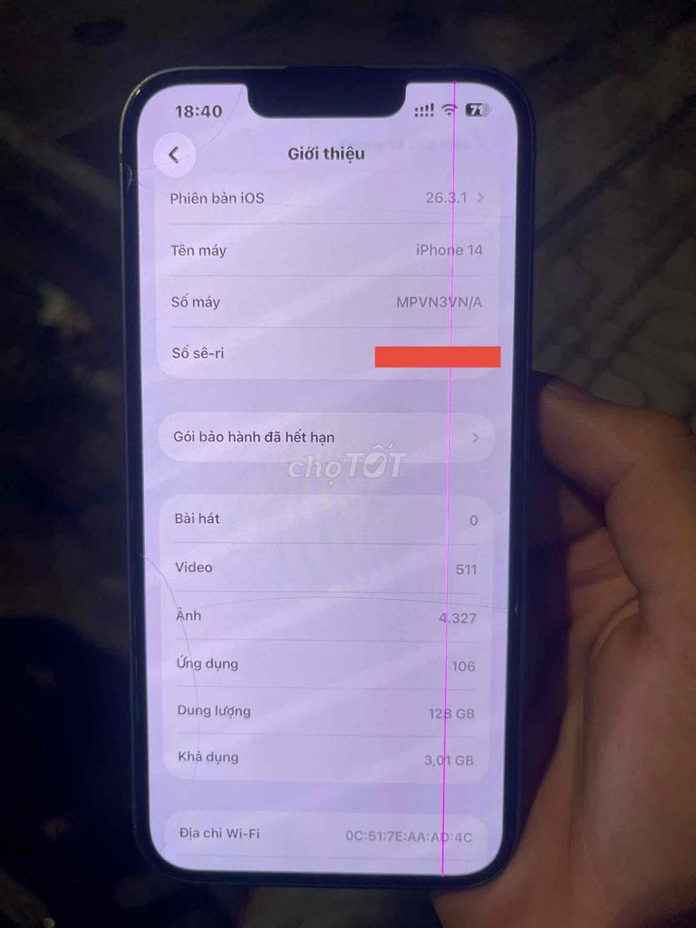 iPhone 14 Thường Xanh Dương 128GB Sọc màn hình. Mua bán Điện thoại tại Thành phố Vĩnh Long Vĩnh Long được đăng bởi Nguyễn Huy hình 1