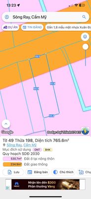 Đất ngợp bank ! bán 15m mặt nhựa TL 765-120 TC