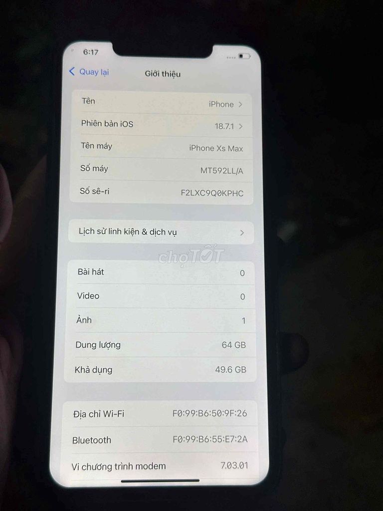 Apple iPhone Xs Max 64GB Xanh. Mua bán Điện thoại tại Huyện Phong Điền Cần Thơ được đăng bởi Black hình 1