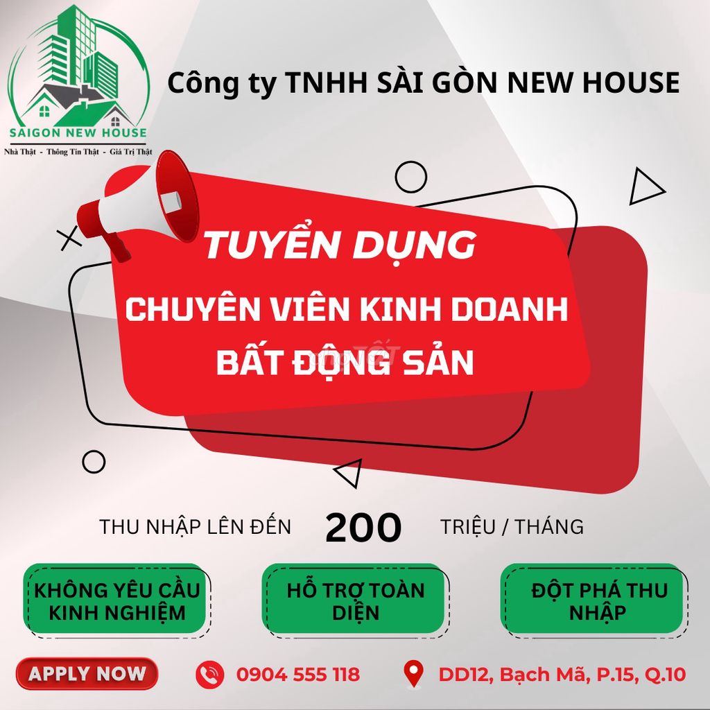 Tuyển dụng chuyên viên kinh doanh thu nhập cao