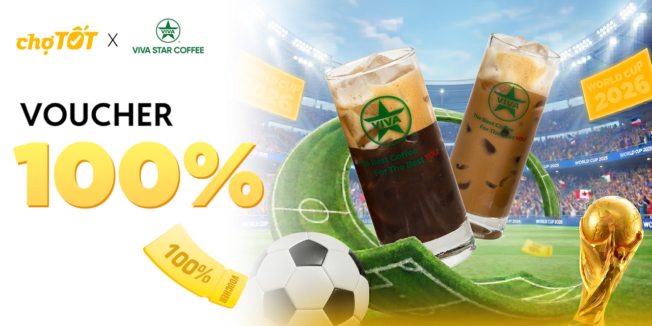 Ưu đãi giảm 100% cho cà phê đen hoặc cà phê sữa