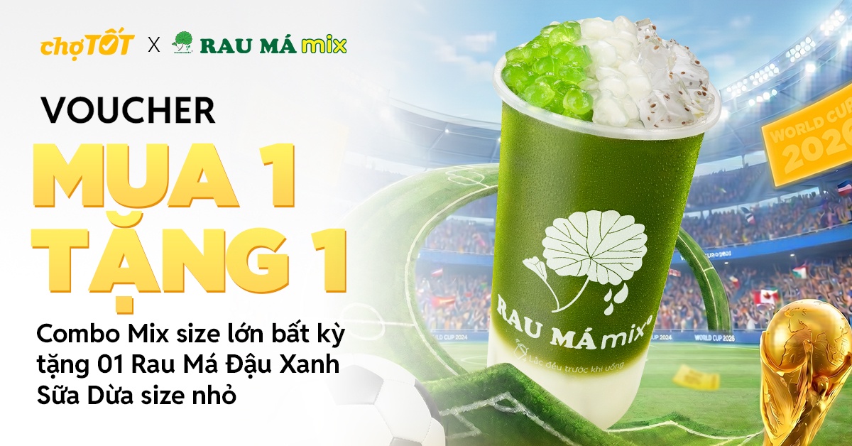 MUA 1 TẶNG 1 Combo Mix lớn → Tặng Rau Má Đậu Xanh Sữa Dừa