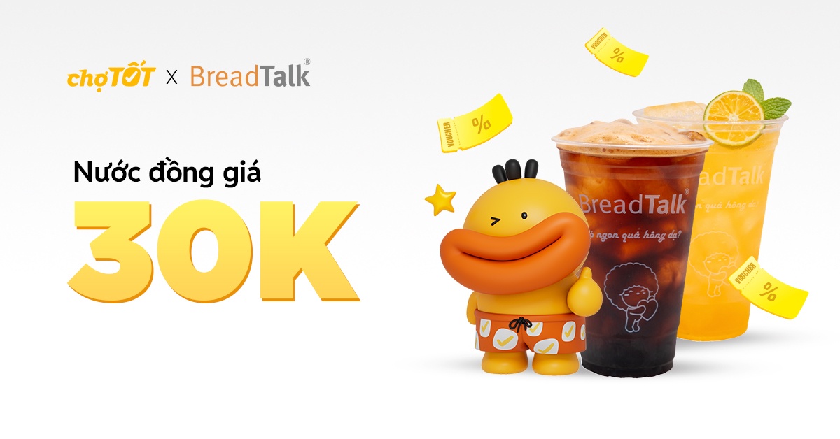 Nước đồng giá 30.000đ (giá gốc 49.000 - 59.000)